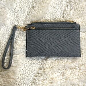 NWOT faux leather gray wristlet Brand: A New Day